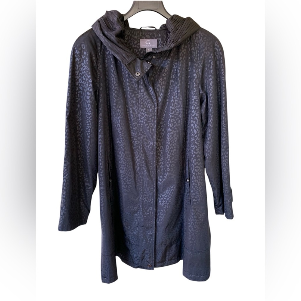 Women’s Gallery New York Black Hooded Lined Long Jacket